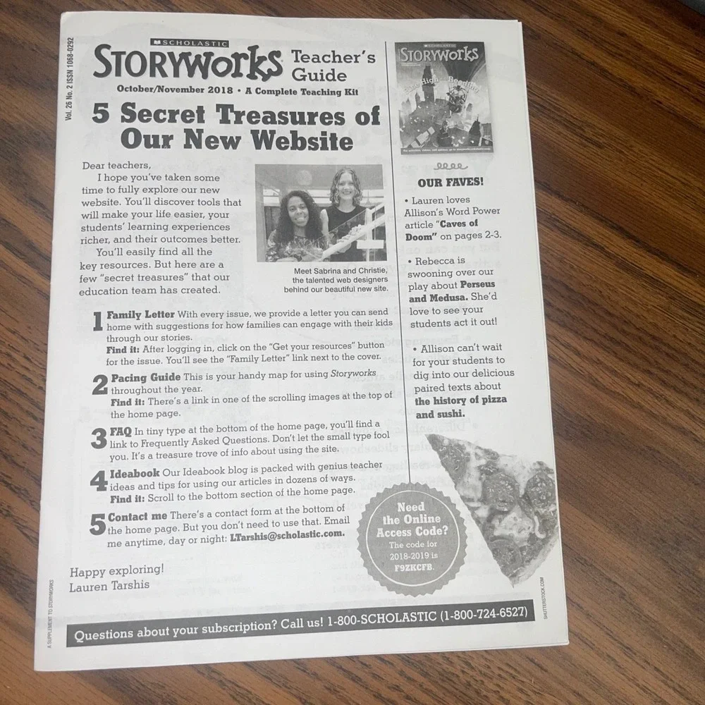 Scholastic Storyworks Complete Teaching Lesson Oct/Nov 2018 11 Student Magazines